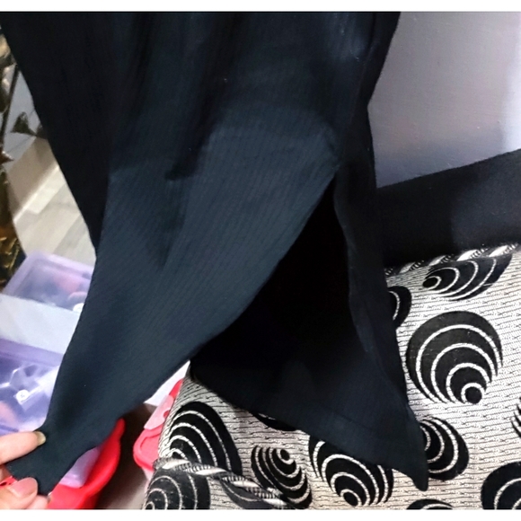 Black button down dress V neck - Picture 6 of 7